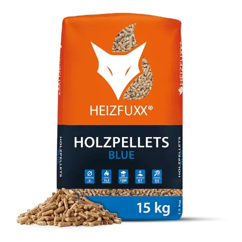 Heizfuxx Holzpellets Blue 15kg x 65 Sack 975kg Palette