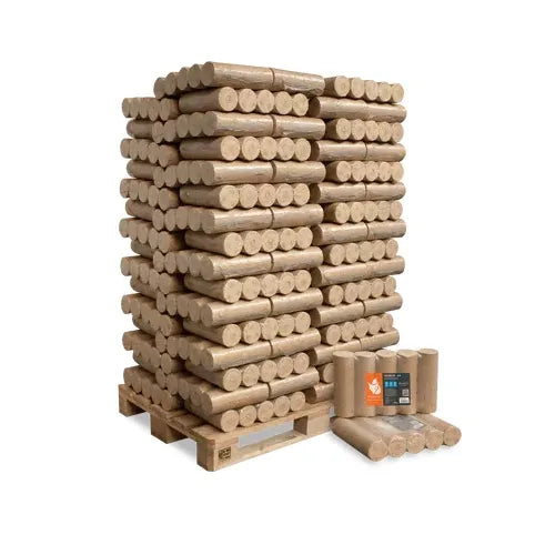 Nestro XL Blue Weichholz-Briketts Palette 96 × 10 kg (960 kg), Heizwert ≥4,6 kWh/kg, Asche ≤1 %